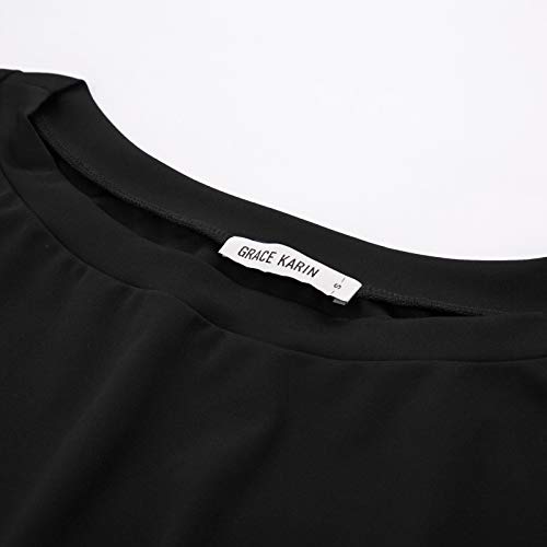 GRACE KARIN Vestido de Tubo de un Hombro Bodycon Midi Vestido Ajustado Vestidos de cóctel Fiesta de Noche Vestido de Boda del Club M CLS02462-1