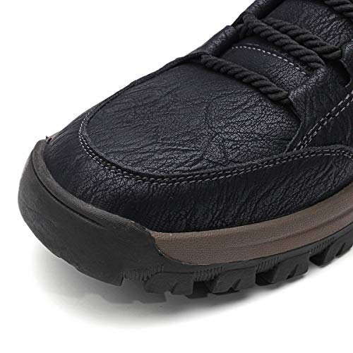 gracosy Botas de Nieve Hombre Invierno Botas Chukka Zapatilla de Trekking PU Cuero Chelsea Casual Lana Calentitas Espesar Zapatos de Padre Antideslizante Forradas por Dentro