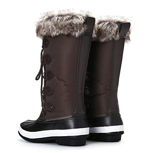 gracosy Botas Nieve Mujer Piel Forrado Invierno Cálidas Botas Antideslizante Peso Ligero Plataforma Botines Casuales Media Pierna Lluvia Botas