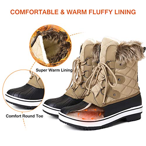 gracosy Botines Nieve Mujer Piel Forrado Invierno Cálidas Botas Impermeable Antideslizante Peso Ligero Plataforma Botines Casuales Corto Lluvia Botas