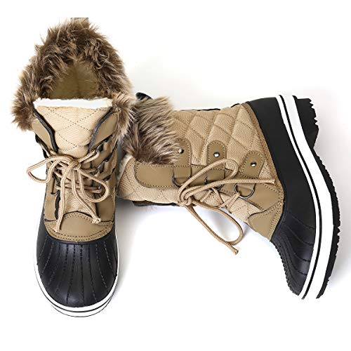 gracosy Botines Nieve Mujer Piel Forrado Invierno Cálidas Botas Impermeable Antideslizante Peso Ligero Plataforma Botines Casuales Corto Lluvia Botas