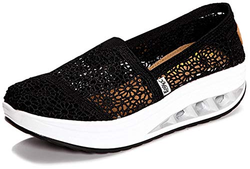 Gracosy Plataforma Zapatos Mujer Zapatillas Sneaker Cuña Summer Mesh Plataforma Sandalias Zapatos para Caminar para Mujeres Moda cómodos Mocasines Casual Sneakers