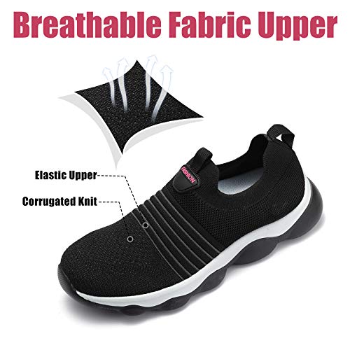 gracosy Zapatillas de Running para Mujer Zapato de Trail Verano Slip-on Malla Zapatillas Deportivas Transpirable Ligero Casual Zapato Al Aire Libre