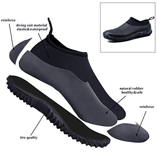 gracosy Zapatos de Agua Mujer Hombres Goma Botas de Lluvia de Neopreno Resbalón Impermeable Zapatos para Caminar Playa Zapatos Ligeros Zapatilla de Deporte Aqua