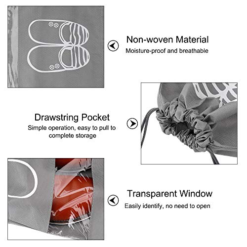 Grande Bolsas Zapatos Viaje Impermeable No Tejidas Bolsa a Prueba de Polvo Zapatos con Ventana Transparente Multifunción para Botas Tacón Alto Sandalias 12 Piezas