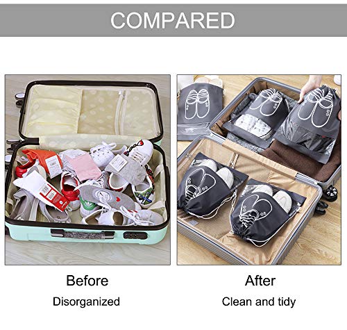 Grande Bolsas Zapatos Viaje Impermeable No Tejidas Bolsa a Prueba de Polvo Zapatos con Ventana Transparente Multifunción para Botas Tacón Alto Sandalias 12 Piezas