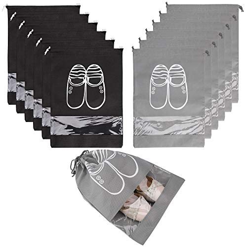 Grande Bolsas Zapatos Viaje Impermeable No Tejidas Bolsa a Prueba de Polvo Zapatos con Ventana Transparente Multifunción para Botas Tacón Alto Sandalias 12 Piezas