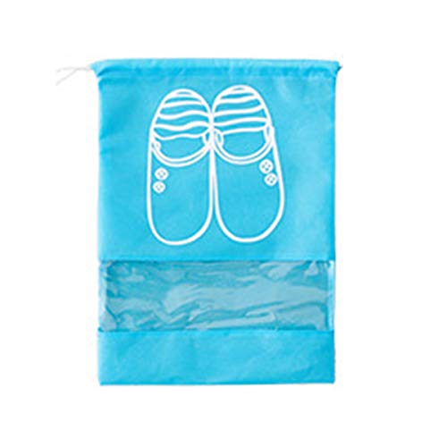 Greatangle Bolsas de Zapatos de Viaje para Mujer Bolsas de Zapatos con Cubierta a Prueba de Polvo Bolsas de Almacenamiento de Zapatos de Puerto de viga de Viaje no Tejidas Azul 44 * 32CM