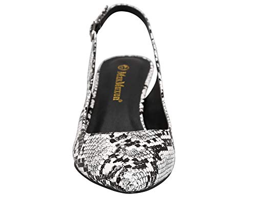 Greatonu Zapatos de Tacón de Aguja Puntiagudo Clásico Básico Diario para Oficina Estampado de Serpiente Talla 38 EU
