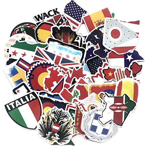 greestick Pegatinas de banderas del mundo de Europa, 50 unidades, banderas nacionales, vacaciones, Stickerbomb