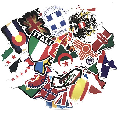 greestick Pegatinas de banderas del mundo de Europa, 50 unidades, banderas nacionales, vacaciones, Stickerbomb