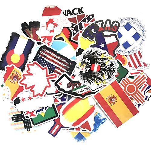 greestick Pegatinas de banderas del mundo de Europa, 50 unidades, banderas nacionales, vacaciones, Stickerbomb