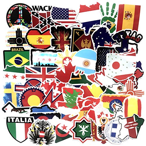 greestick Pegatinas de banderas del mundo de Europa, 50 unidades, banderas nacionales, vacaciones, Stickerbomb