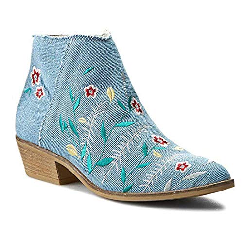 Guess - Botines para Mujer con diseño de Flores, Color Azul, Color Azul, Talla 35 EU