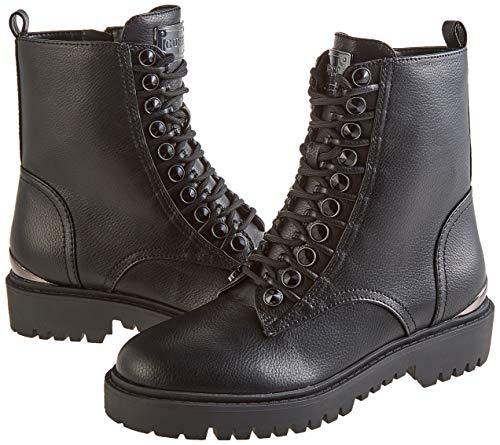 Guess OXANA/Stivaletto (Bootie)/Leat, Botas de Combate Mujer, Negro, 40 EU