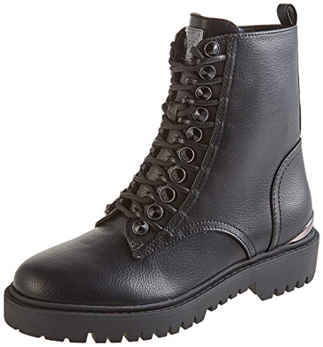 Guess OXANA/Stivaletto (Bootie)/Leat, Botas de Combate Mujer, Negro, 40 EU