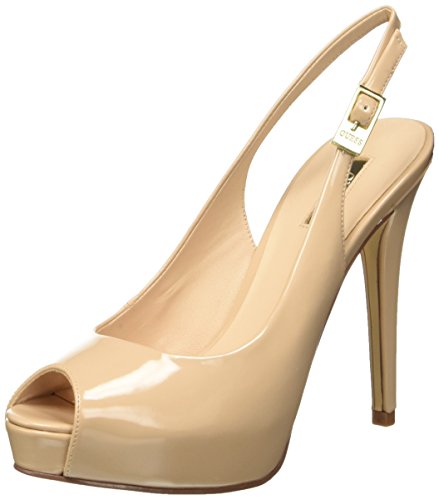 Guess Patent PU, Sandalias con Plataforma Mujer, Beige (Nude), 40