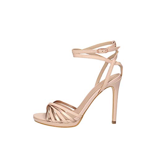 Guess Tonya2/Sandalo (Sandal)/Leathe, Zapatos con Tacon y Correa de Tobillo Mujer, Pink Blush, 36 EU