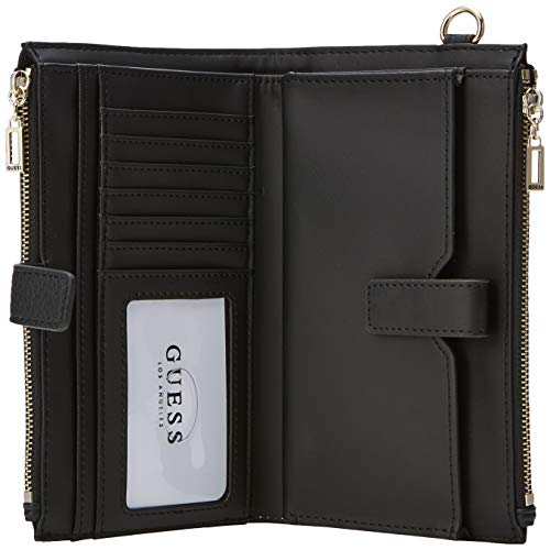 Guess Uptown Chic SLG Dbl Zip Orgnzr, Cartera. para Mujer, Negro (Nero), 18.5x11x2 Centimeters (W x H x L)