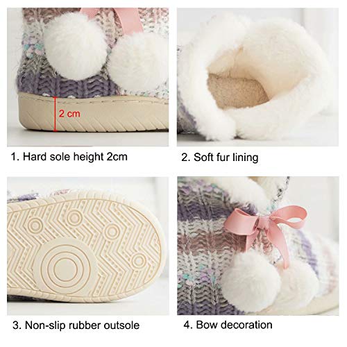 GURGER Botas de Estar por Casa Mujer Zapatillas Casa Altas Invierno Botas Pantuflas de Casa Calentitas Botines 39 40