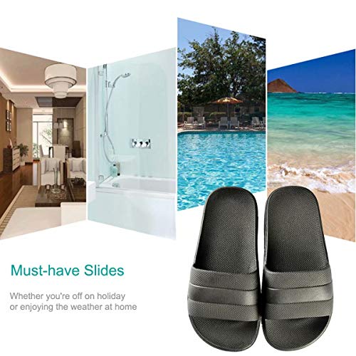 GURGER Zapatos de Playa Mujer Hombre Piscina Ducha Baño Chanclas Sandalias de Punta Descubierta Pantuflas Casa Verano Negro 40 41