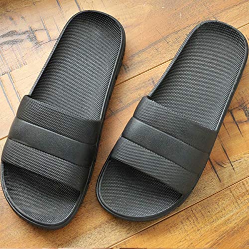 GURGER Zapatos de Playa Mujer Hombre Piscina Ducha Baño Chanclas Sandalias de Punta Descubierta Pantuflas Casa Verano Negro 40 41