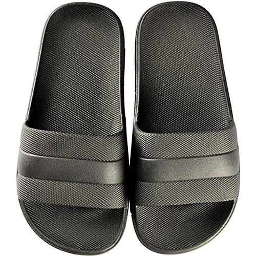 GURGER Zapatos de Playa Mujer Hombre Piscina Ducha Baño Chanclas Sandalias de Punta Descubierta Pantuflas Casa Verano Negro 40 41