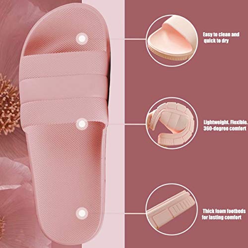 GURGER Zapatos de Playa Mujer Hombre Piscina Ducha Baño Chanclas Sandalias de Punta Descubierta Pantuflas Casa Verano Negro 40 41