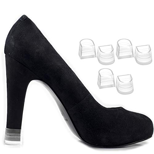 H7 Transparente 17 mm 3 Pares de Tacón Protectores Tapones de Punta de Repuesto para los Zapatos de Tacón Alto y Estilete - Antideslizante y de la Hierba - (Paquete de 3)