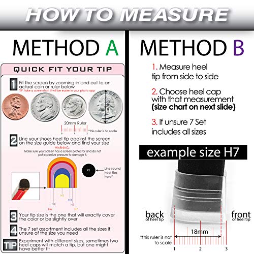 H7 Transparente 17 mm 3 Pares de Tacón Protectores Tapones de Punta de Repuesto para los Zapatos de Tacón Alto y Estilete - Antideslizante y de la Hierba - (Paquete de 3)