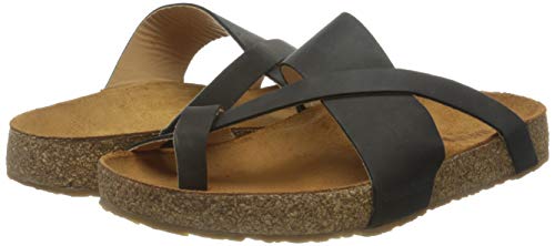 Haflinger Bio Jack, Chanclas Unisex Adulto, Negro (Schwarz 818), 41 EU