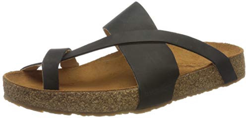 Haflinger Bio Jack, Chanclas Unisex Adulto, Negro (Schwarz 818), 41 EU