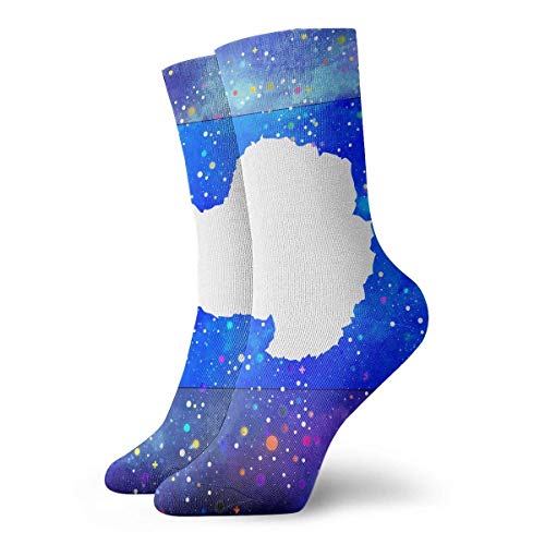 Hangdachang Calcetines de tripulación con bandera estrellada de la bandera de la Antártida, calcetines divertidos informales de 11,8 pulgadas para botas deportivas, senderismo, correr, etc.