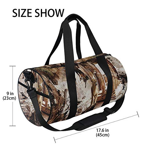 HARXISE Bolsa de Viaje，León y halcón,Bolsa de Deporte con Compartimento para Sports Gym Bag