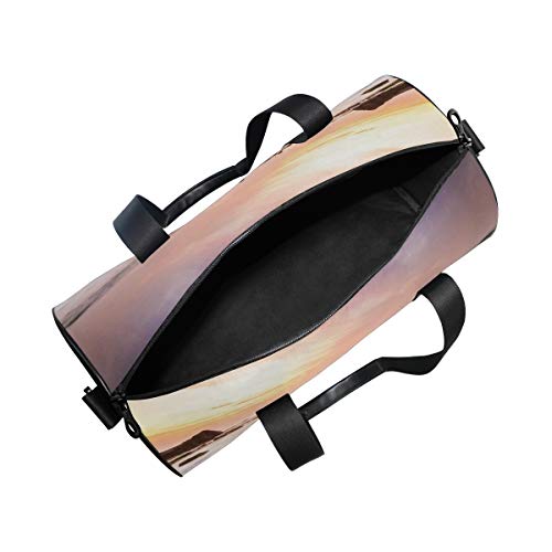 HARXISE Bolsa de Viaje，Malasia Landmark Nature Wonders Foto de Fuentes Stream Rocas Cubiertas de Musgo con Cielo Ombre,Bolsa de Deporte con Compartimento para Sports Gym Bag