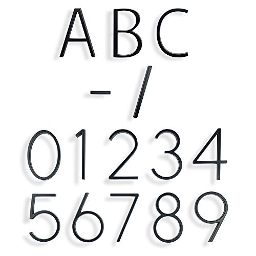 HASWARE Letrero de número de casa flotante de 5 pulgadas (12 cm) Números de puerta modernos Placa de señalización Números de dirección de casa de calle, Metal negro [Número 7]