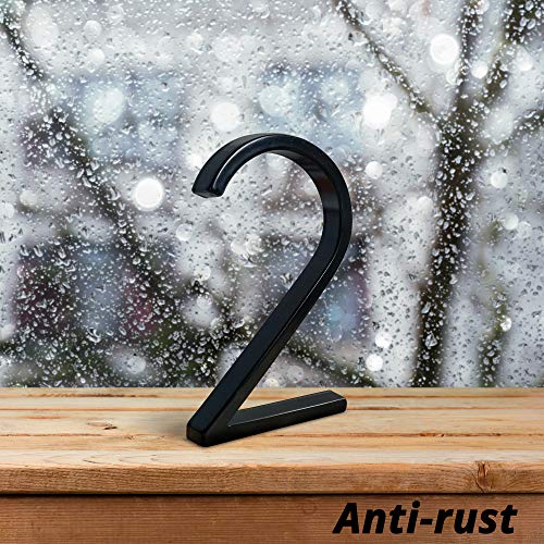 HASWARE Letrero de número de casa flotante de 5 pulgadas (12 cm) Números de puerta modernos Placa de señalización Números de dirección de casa de calle, Metal negro [Número 7]