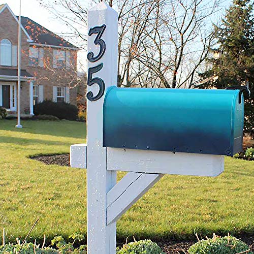 HASWARE Número de casa de 5.5 pulgadas (139mm) Números de puerta modernos Números de dirección de casa de calle, Plástico ABS negro (4)