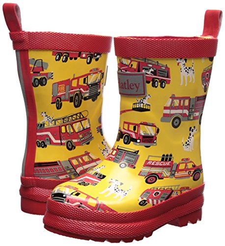 Hatley Printed Rain Boot Botas de agua de trabajo Niños, amarillo (Fire Trucks), 20 (4 UK)