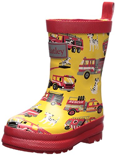 Hatley Printed Rain Boot Botas de agua de trabajo Niños, amarillo (Fire Trucks), 20 (4 UK)