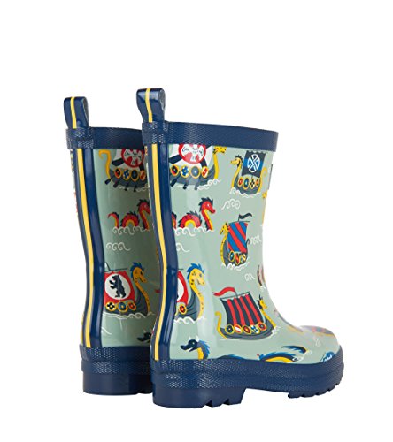 Hatley Printed Rain Boots Botas de agua de trabajo para chico, azul (Vikings/Forest), 21 (5 UK)