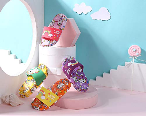 HausFine Chanclas para Niñas Zapatos de Ducha, Playa y Piscina Sandalias de Baño Antideslizantes Sandalias de Unicornio