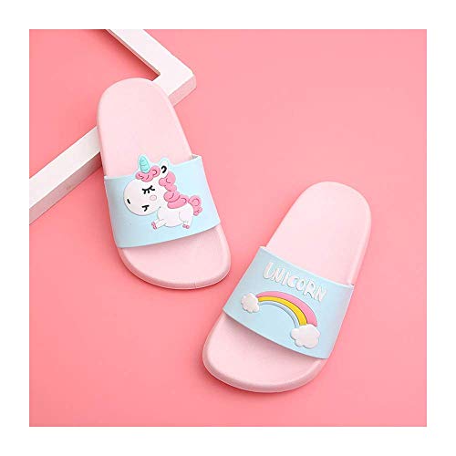 HausFine Zapatos de Ducha, Playa y Piscina Sandalias de Baño Antideslizantes Sandalias de Unicornio para niños y niñas (32.5 EU, Rosado)