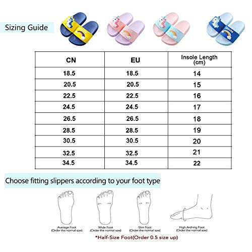HausFine Zapatos de Ducha, Playa y Piscina Sandalias de Baño Antideslizantes Sandalias de Unicornio para niños y niñas (32.5 EU, Rosado)