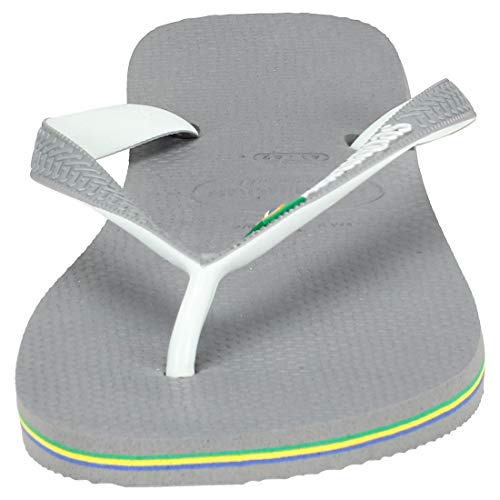 Havaianas Brasil Mix, Chanclas Unisex Adulto, Multicolor (Steel Grey/White/White), 33/34 EU