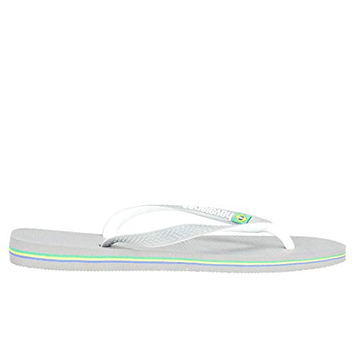 Havaianas Brasil Mix, Chanclas Unisex Adulto, Multicolor (Steel Grey/White/White), 33/34 EU