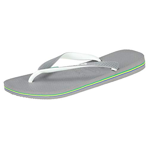 Havaianas Brasil Mix, Chanclas Unisex Adulto, Multicolor (Steel Grey/White/White), 43/44 EU