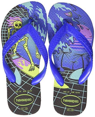 Havaianas Radical, Chanclas Unisex Niños, Multicolor (Black/Blue Star 3768), 33/34 EU