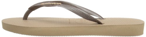 Havaianas Slim Logo Metallic, Chanclas para Mujer, Dorado (Rose Gold/Rose Gold 5282), 43/44 EU