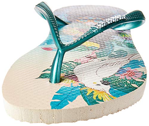 Havaianas Slim Tropical, Chanclas para Mujer, Multicolor (Beige 7907), 39/40 EU